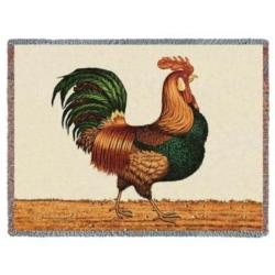Rooster Tapestry Throw